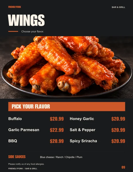 New Friendly Fork menu: Wings